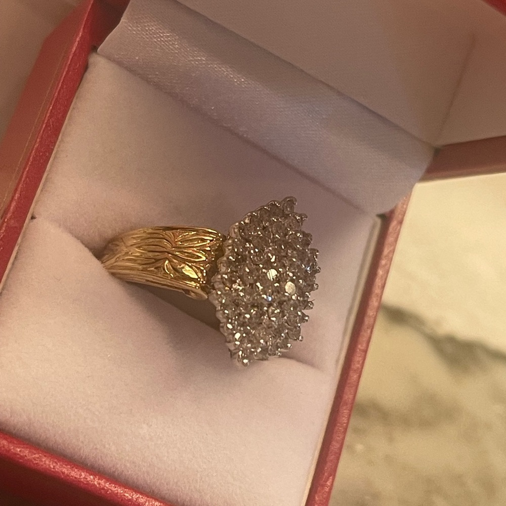 10K yellow gold rings with diamonds